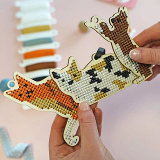 Three cat cross stitch designs