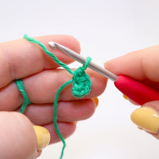 Completed crochet magic ring
