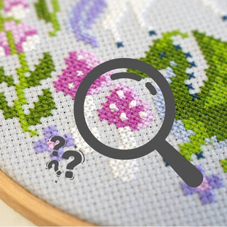 Cross stitch pattern with french knot details