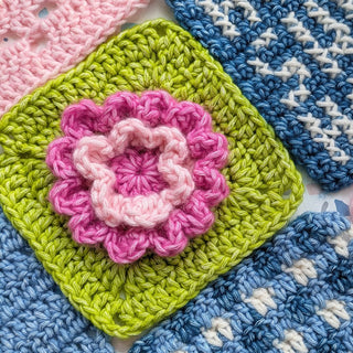 Examples of different types of crochet squares