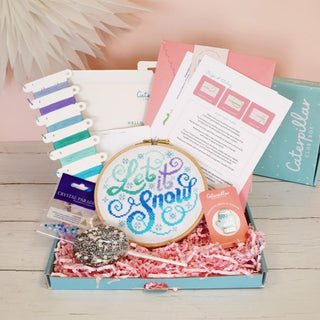 Snow Flurry Christmas themed cross stitch subscription box