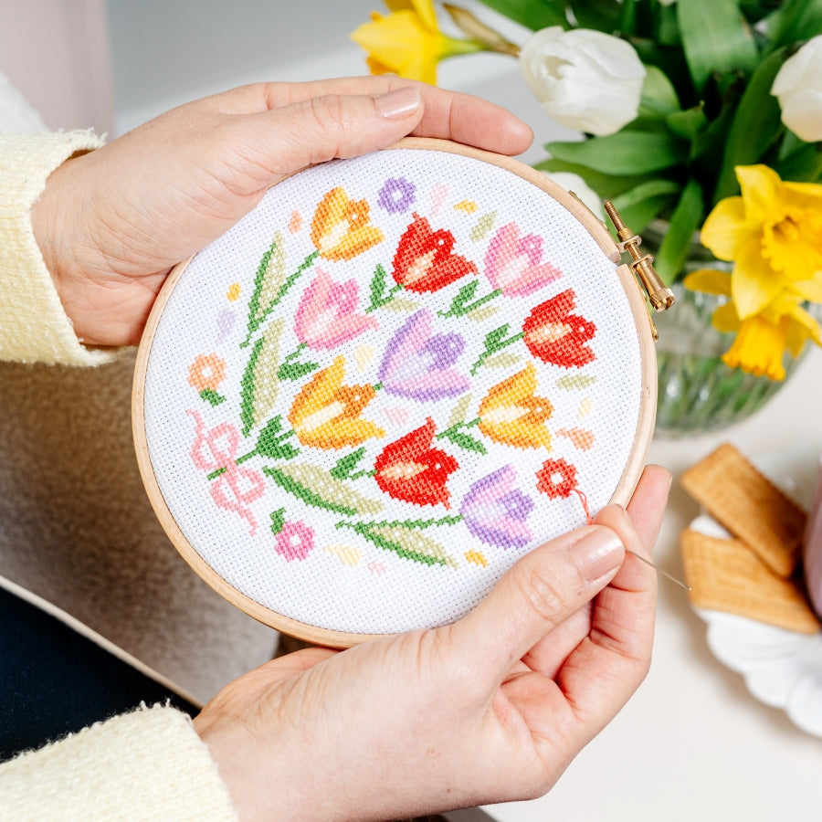 Tulip cross stitch pattern