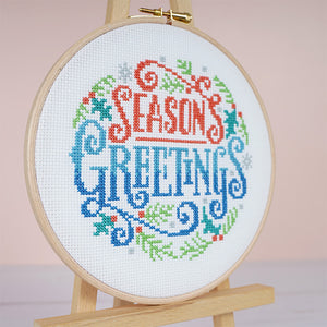 christmas typography cross stitch