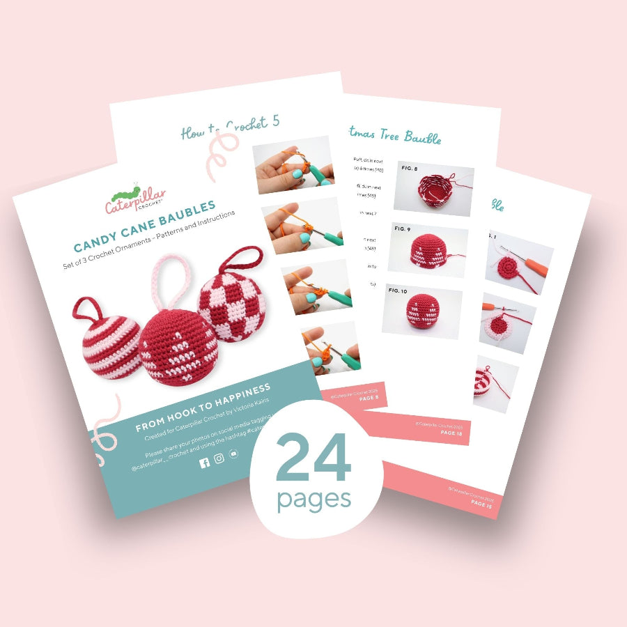 Candy Cane Baubles Crochet Kit