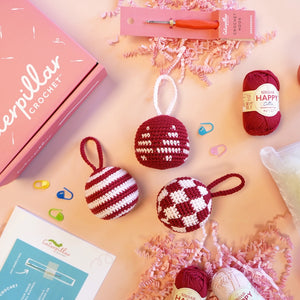 Candy Cane Baubles Crochet Kit