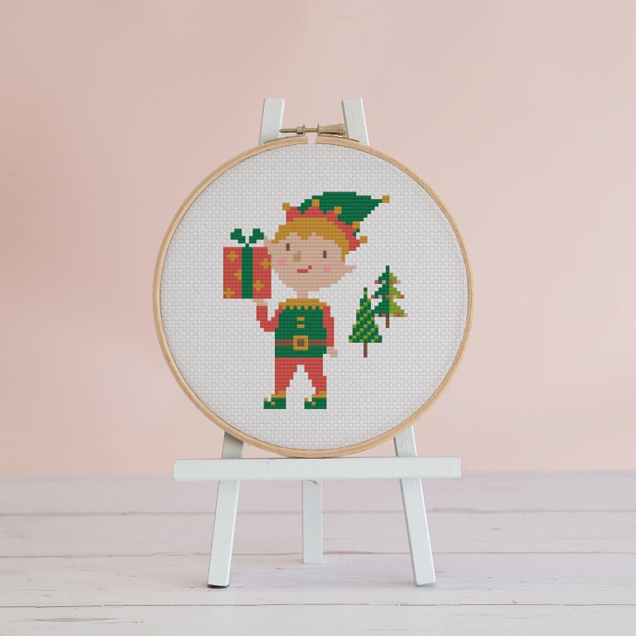 Eddie the Elf Cross Stitch Pattern 