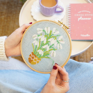 Frosted Snowdrops cross stitch pattern stitching