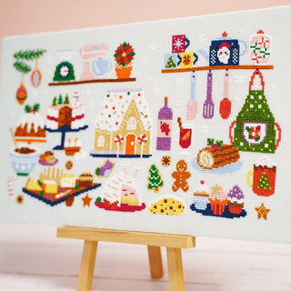 Holly Jolly Kitchen Cross Stitch Detail