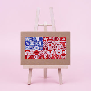Liberty Stitches Cross Stitch Kit Stitched Sample