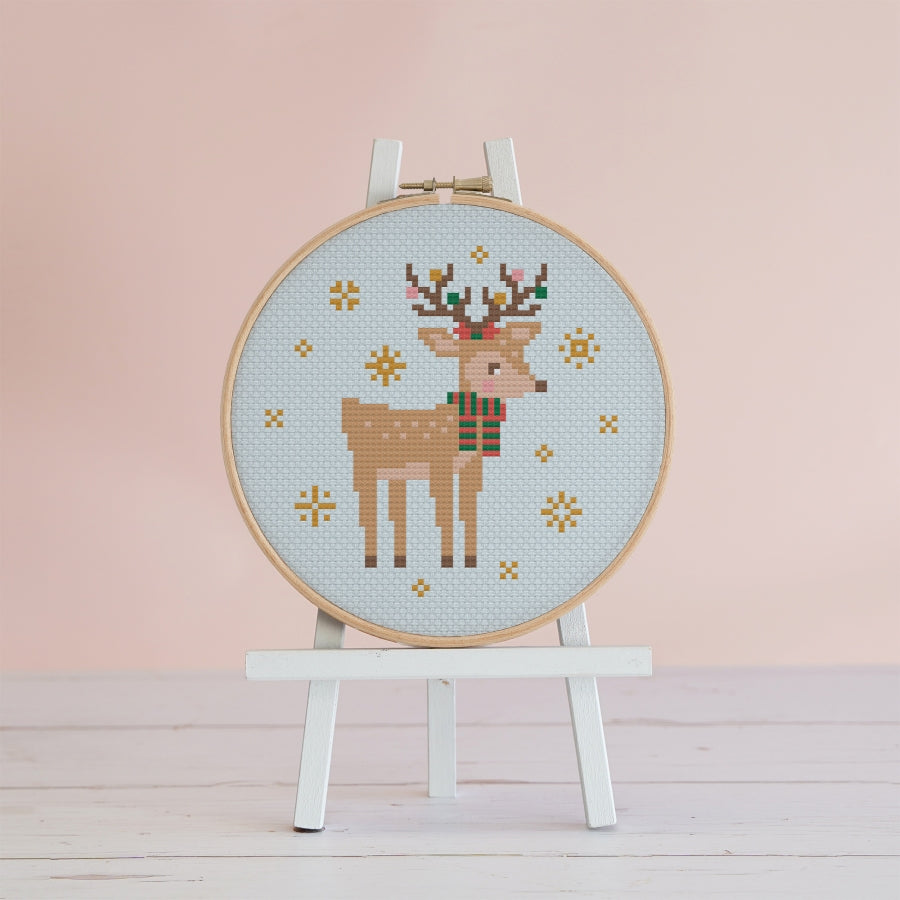 Maple the Reindeer Cross Stitch Pattern