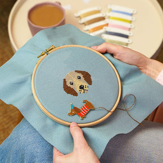 Paws & Pals dog sneak peek stitched sample