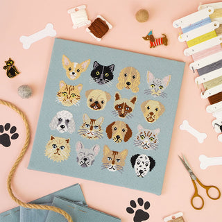 Paws & Pals Cross Stitch Kit Flatlay