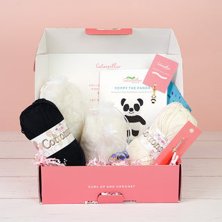 Poppy the Panda kit box with stitch marker