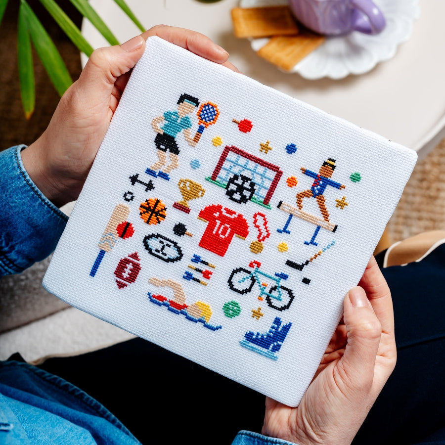 Ready Set Stitch Sports-themed Cross Stitch Pattern