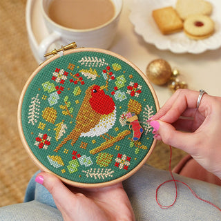 Rockin' Robin Cross Stitch Pattern Close Up