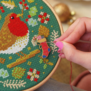 Stocking Needle Minder Close Up