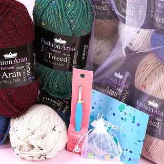 Scandi Winter Blanket CAL kit supplies close up