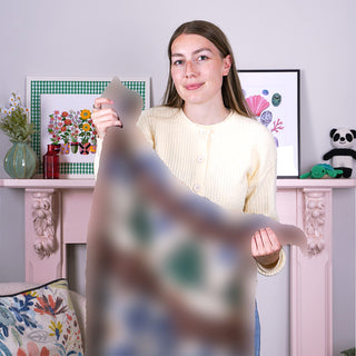 Scandi Winter Blanket mystery CAL blurred preview of full piece - held for scale