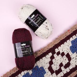 Scandi Winter Blanket yarn close up and sneak peek of design