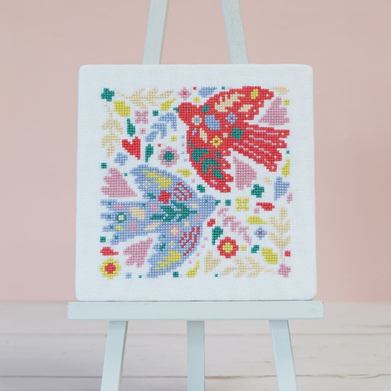 Nordic Wings scandinavian animal cross stitch design 