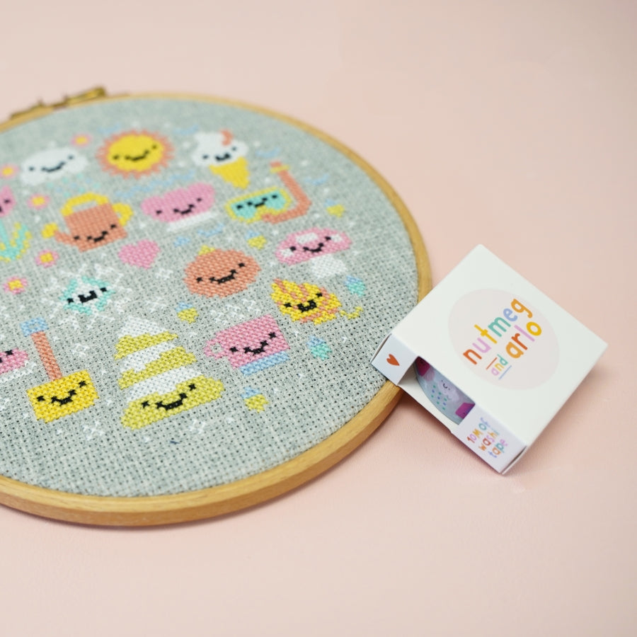 Seasons to Smile Cross Stitch Kit with Washi Tape