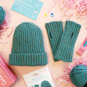 Hat & Fingerless Gloves Crochet Kit