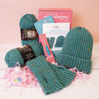 Hat & Fingerless Gloves Crochet Kit