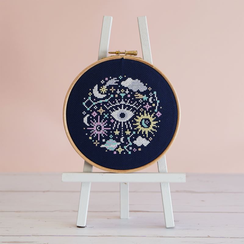 space inspired cross stitch design