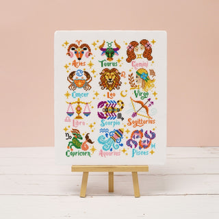 Stellar Signs zodiac-inspired cross stitch pattern