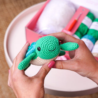 Amigurumi Tilda the Turtle close up