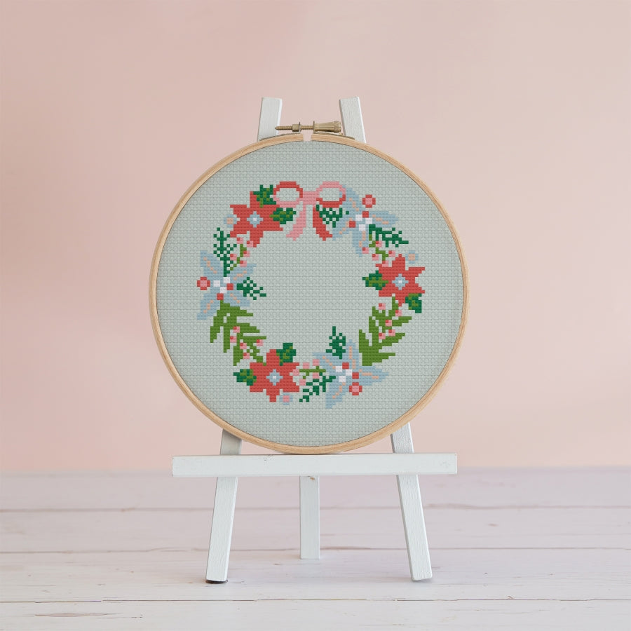 Winter Wreath Cross Stitch Pattern