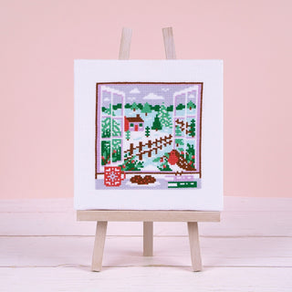 Winter View Cross Stitch Kit Stitched Sample