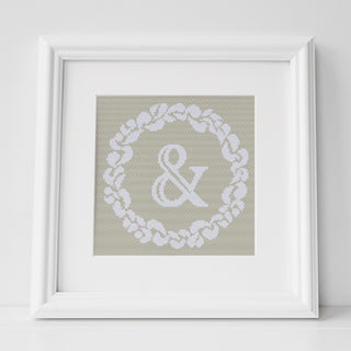 Grace Wreath Monogram - Cross Stitch Kit or Pattern