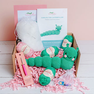 Caterpillar Crochet - Carlos Amigurumi  Kit