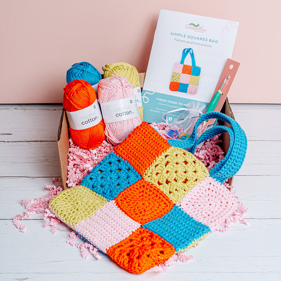 Caterpillar Crochet Granny Square Bag Kit