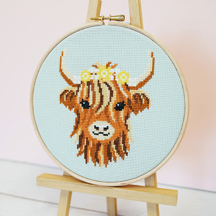 Hamish the Highland Cow Cross Stitch Kit