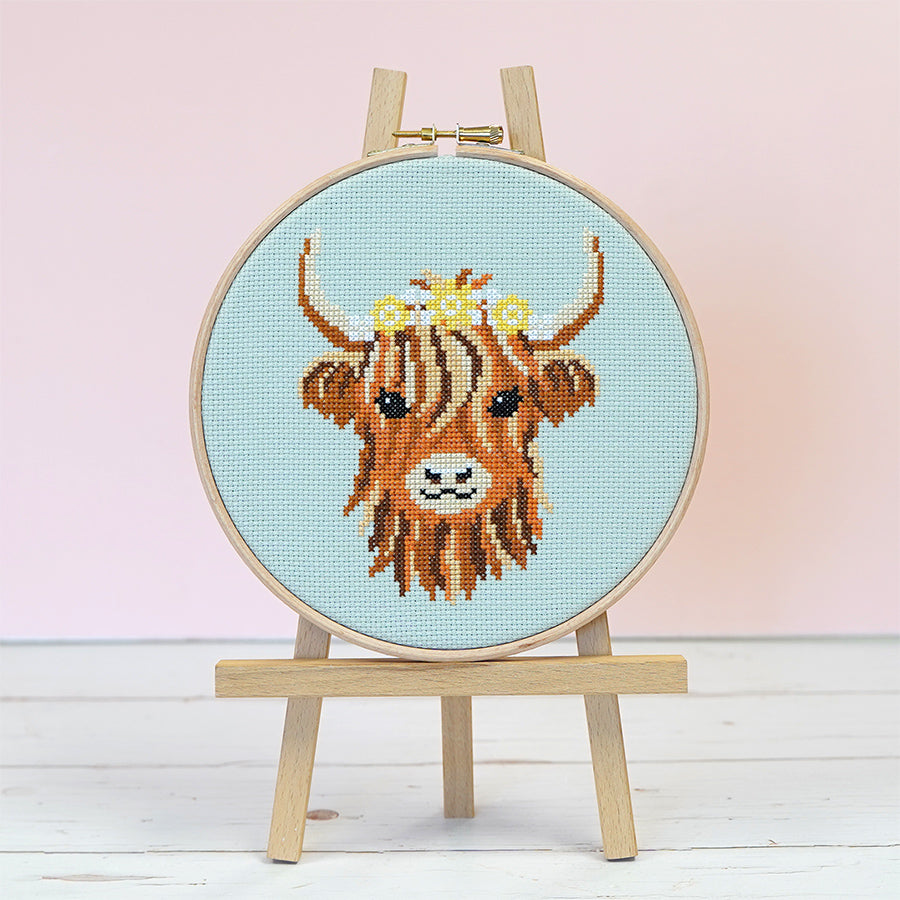 highland cow cross stitch 