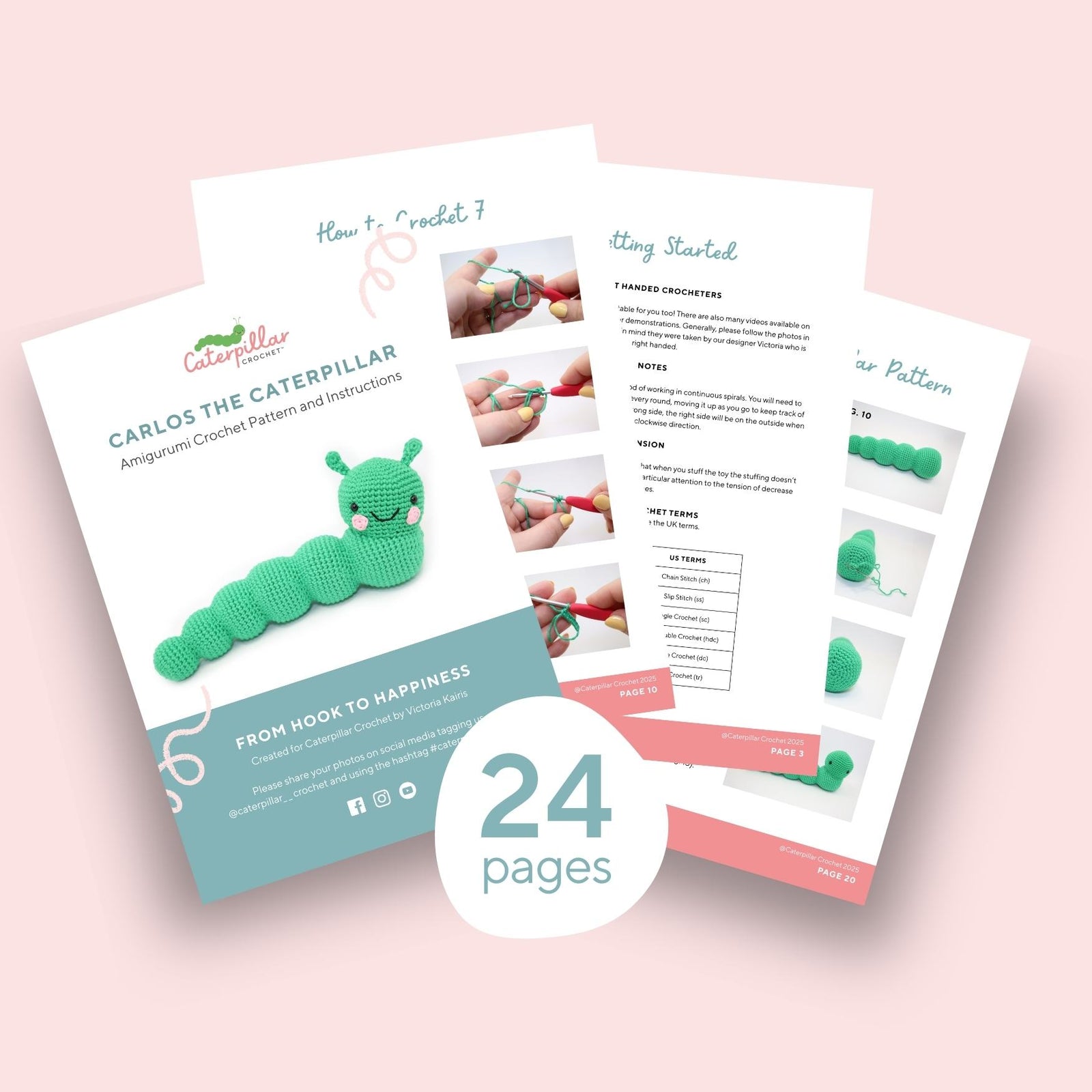 Caterpillar Crochet - Carlos Amigurumi  Kit