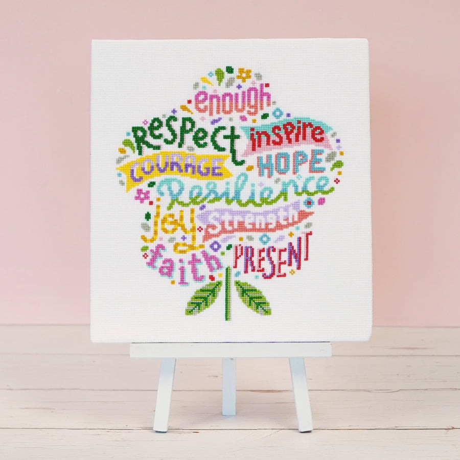 Positivity Blooms Cross Stitch Kit & PDF Pattern