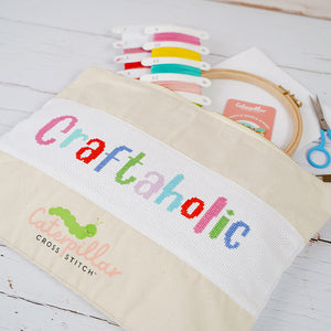 Caterpillar Aida Band Cross Stitch Project Bag