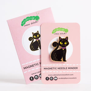 Needle Minder, double ended, cat - A Threaded Needle