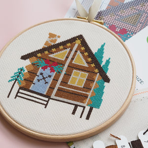Cedar Lodge Cottage - Cross Stitch Kit or Pattern