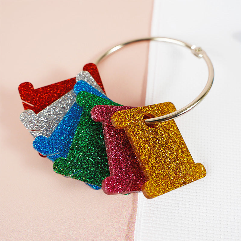 Glitter Bobbins with Ring Set