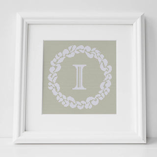 Grace Wreath Monogram - Cross Stitch Kit or Pattern