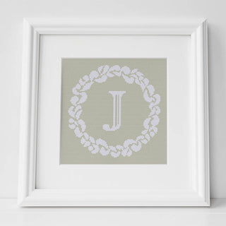Grace Wreath Monogram - Cross Stitch Kit or Pattern