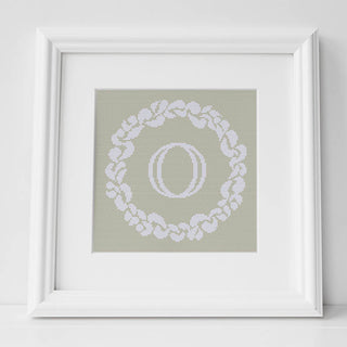 Grace Wreath Monogram - Cross Stitch Kit or Pattern