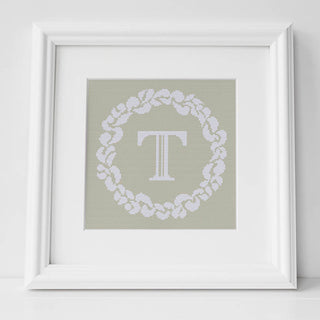 Grace Wreath Monogram - Cross Stitch Kit or Pattern