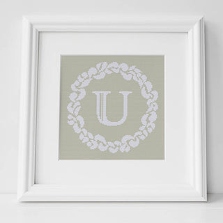Grace Wreath Monogram - Cross Stitch Kit or Pattern