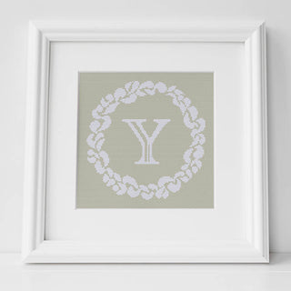 Grace Wreath Monogram - Cross Stitch Kit or Pattern