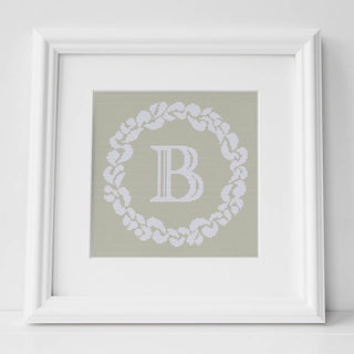 Grace Wreath Monogram - Cross Stitch Kit or Pattern